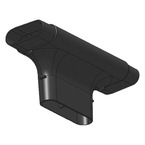 Pluggit T-Stück seitlich, 109,6x330x151,8mm, ABS, Schwarz, TSS150-200-150