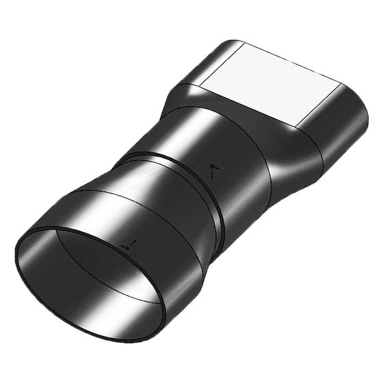 Pluggit Übergangsstück, EVAD1/PK150, ABS, Schwarz, EVM80-150