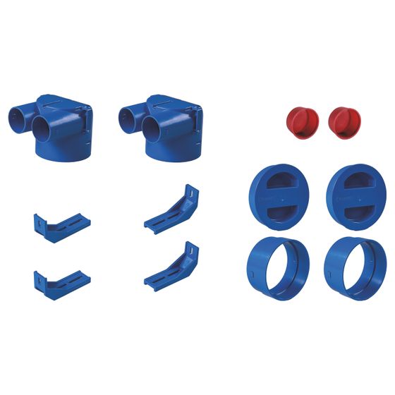 Pluggit Zu- und Abluft-Stutzen-Paket PluggPlan, 170x145x120,5mm, ABS, Blau, PPR-ZAS