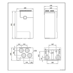 Pluggit Wohnraumlüftungsgerät PluggEasy ASPV1,0, 140m3/h, DN 125, 600x995x478mm... PLUGGIT-ASPV1.0 8413893618467 (Abb. 1)