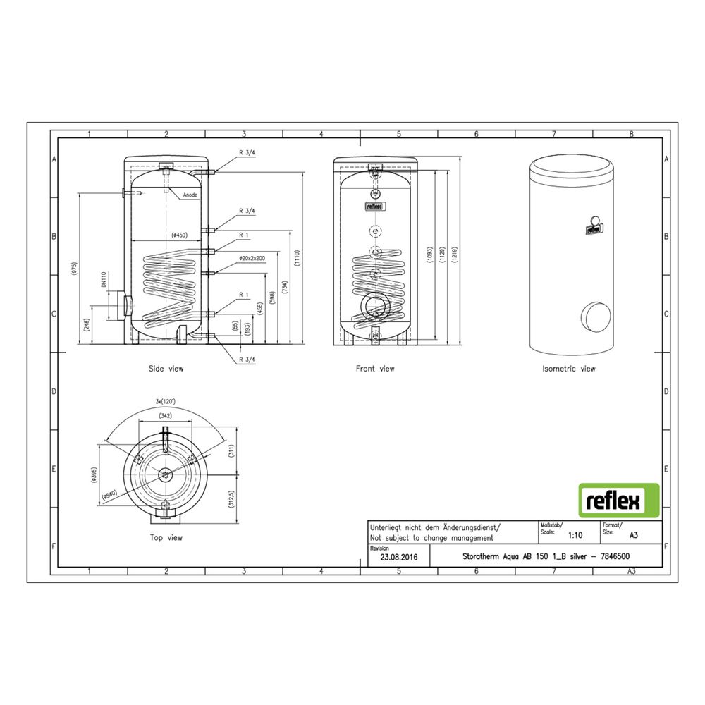 Reflex Storatherm Aqua AB 150/1 B Speicherwassererwärmer silber... REFLEX-7846500 4036705137860 (Abb. 2)