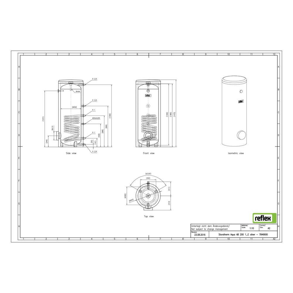 Reflex Storatherm Aqua AB 200/1 C Speicherwassererwärmer silber... REFLEX-7846600 4036705137877 (Abb. 2)