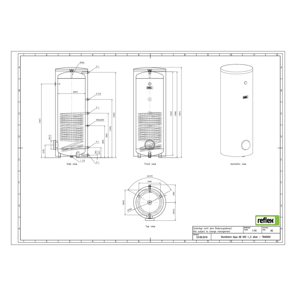 Reflex Storatherm Aqua AB 500/1 C Speicherwassererwärmer silber... REFLEX-7846900 4036705137617 (Abb. 2)
