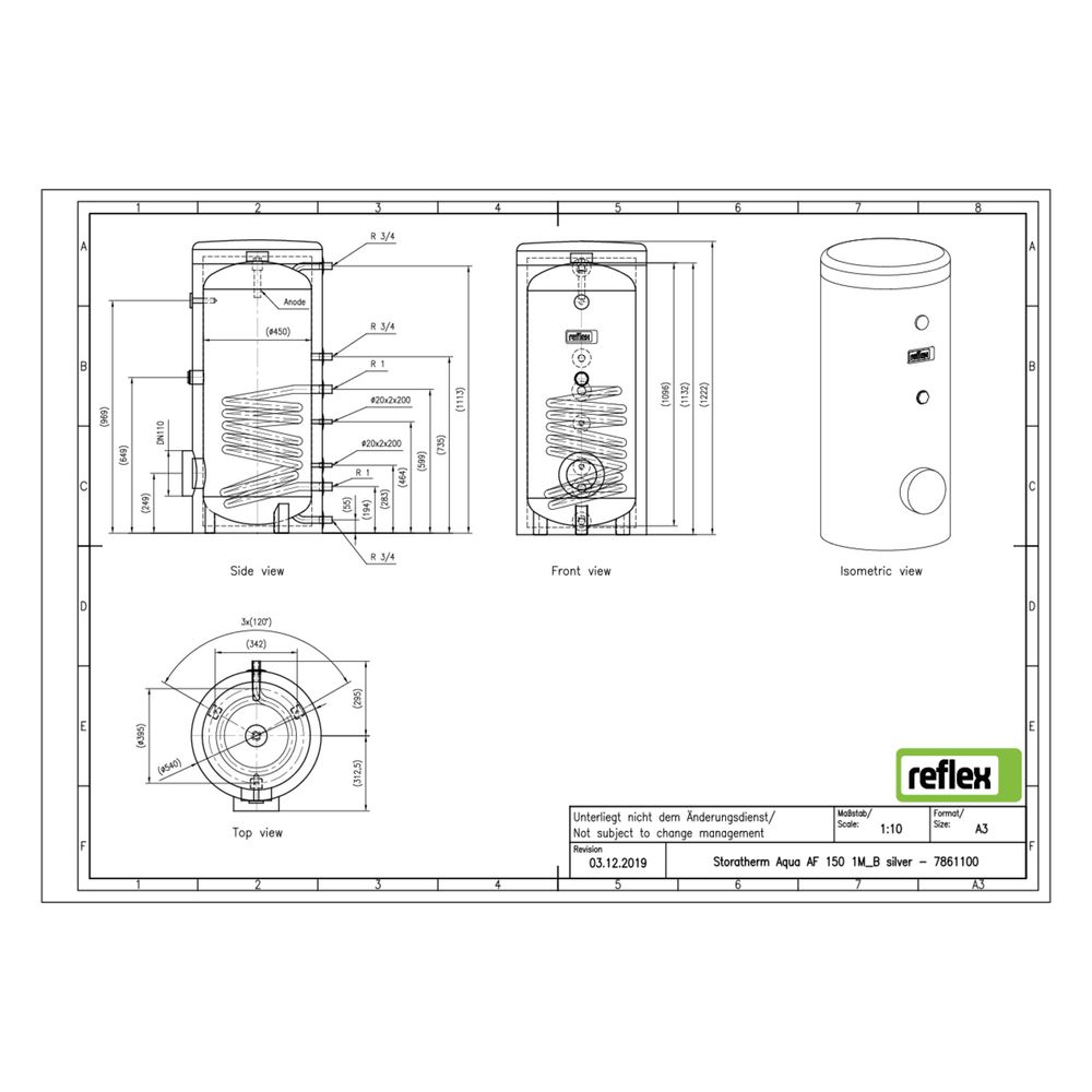 Reflex Storatherm Aqua AF 150/1M B Speicherwassererwärmer silber... REFLEX-7861100 4036705137679 (Abb. 2)