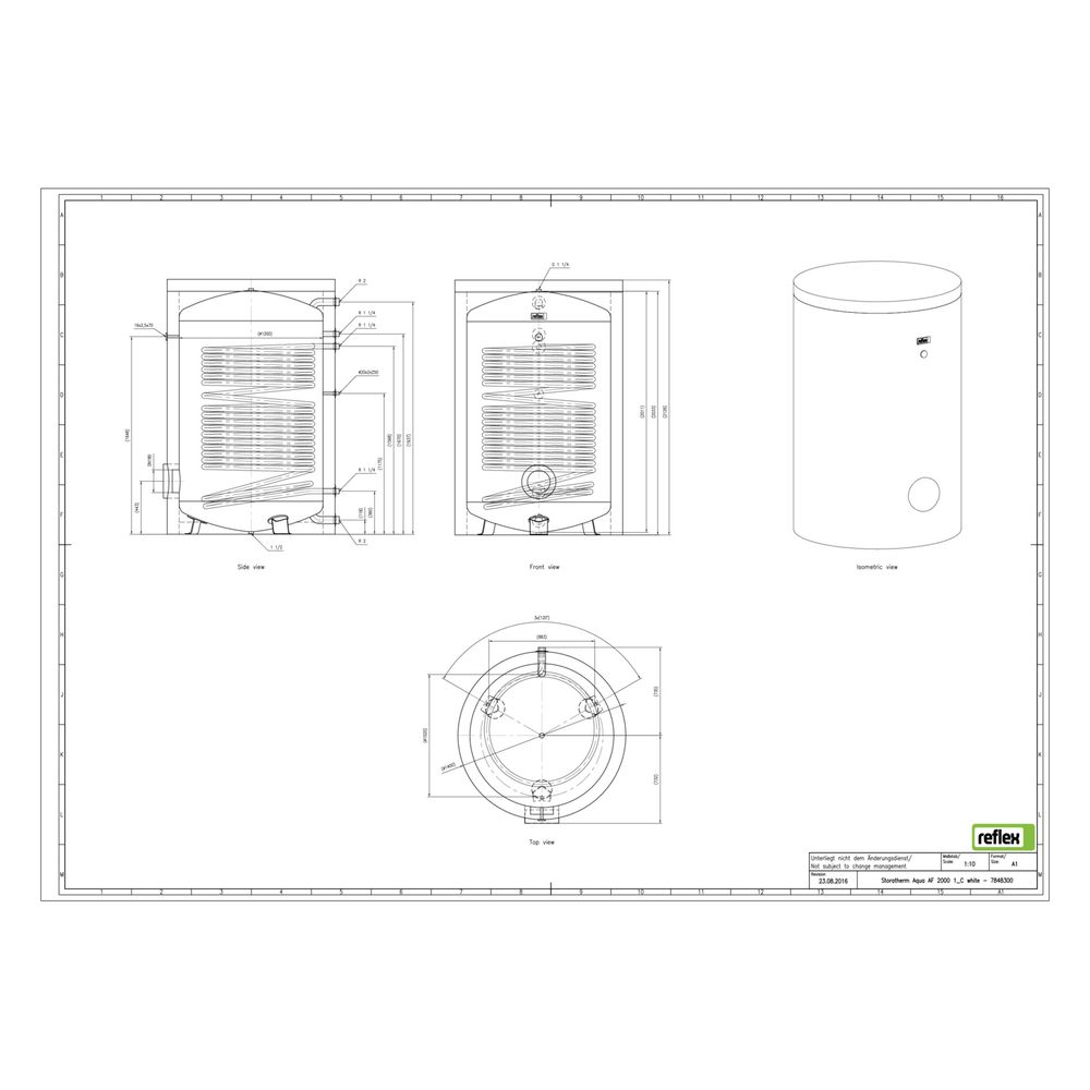 Reflex Storatherm Aqua AF 2000/1 Speicherwassererwärmer, Nenninhalt 1924l, 120mm, 1 Wär... REFLEX-7848300 4036705138294 (Abb. 2)
