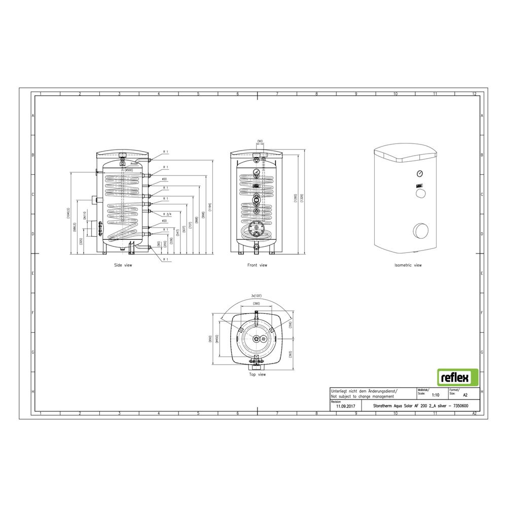 Reflex Storatherm Aqua Solar AF 200/2 A Speicherwassererwärmer silber... REFLEX-7350600 4036705148972 (Abb. 3)