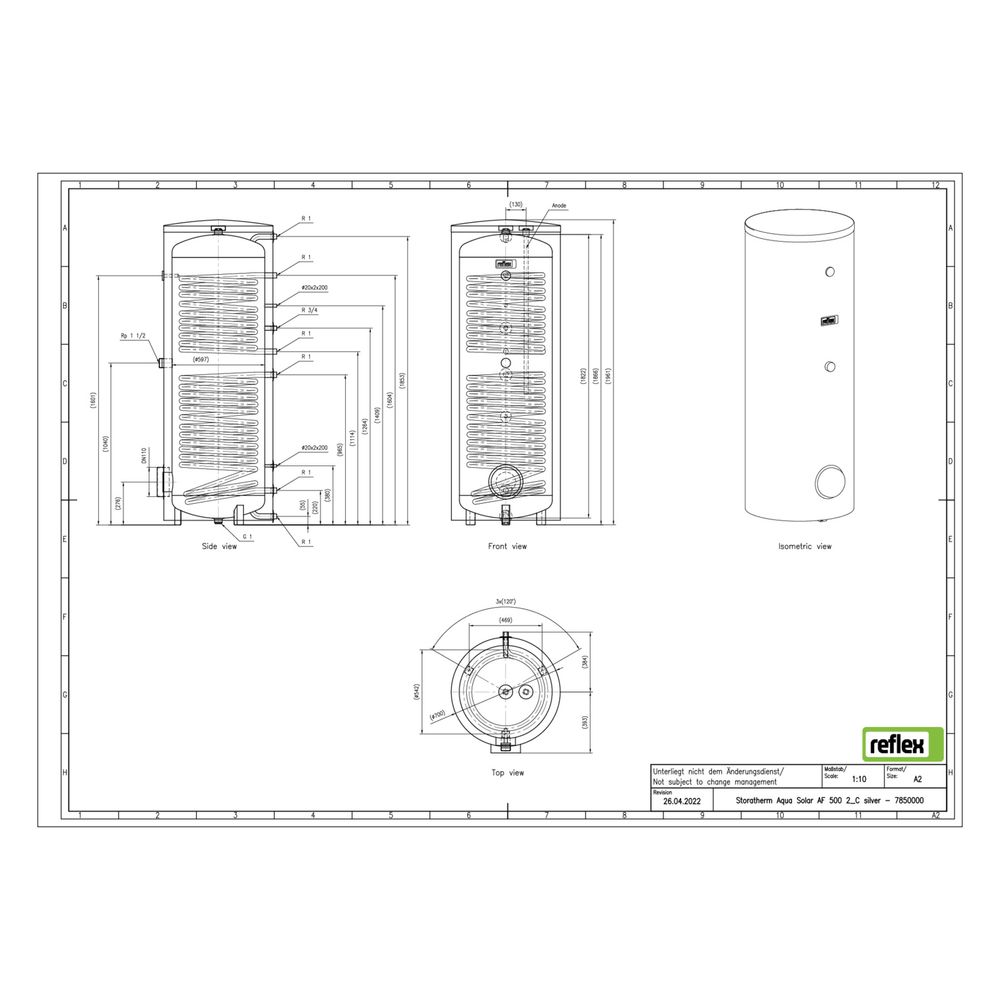 Reflex Storatherm Aqua Solar AF 500/2 C Speicherwassererwärmer silber... REFLEX-7850000 4036705137488 (Abb. 3)