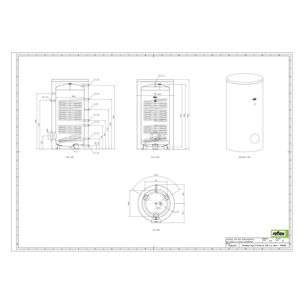 Reflex Storatherm Aqua Heat Pump AH 1000/2 Wärmepumpenspeicher, Nenninhalt 902l, 108mm,... REFLEX-7846300 4036705137365 (Abb. 3)