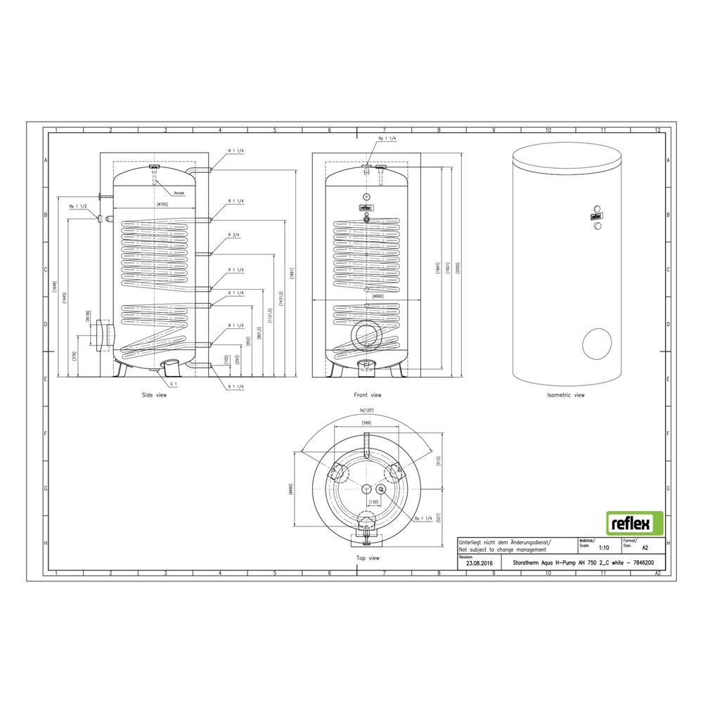 Reflex Storatherm Aqua Heat Pump AH 750/2 Wärmepumpenspeicher, Nenninhalt 691l, 105mm, ... REFLEX-7846200 4036705137358 (Abb. 3)
