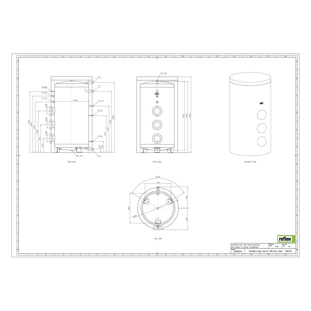 Reflex Storatherm Aqua Load Ladespeicher AL 1500/R3_C, Nennvolumen 1474l, 120mm Dämmung... REFLEX-7845100 4036705138409 (Abb. 3)