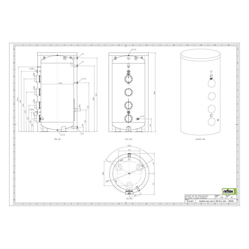 Reflex Storatherm Aqua Load Ladespeicher AL 3000/R4, Nennvolumen 2794l, aufisoliert, We... REFLEX-7845400 4036705138430 (Abb. 3)