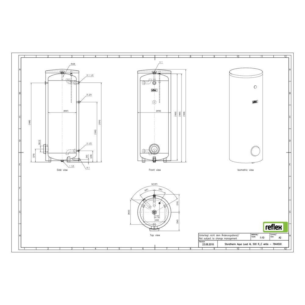 Reflex Storatherm Aqua Load Ladespeicher AL 500/R_C, Nennvolumen 479l, 52mm Dämmung, We... REFLEX-7844500 4036705137129 (Abb. 3)
