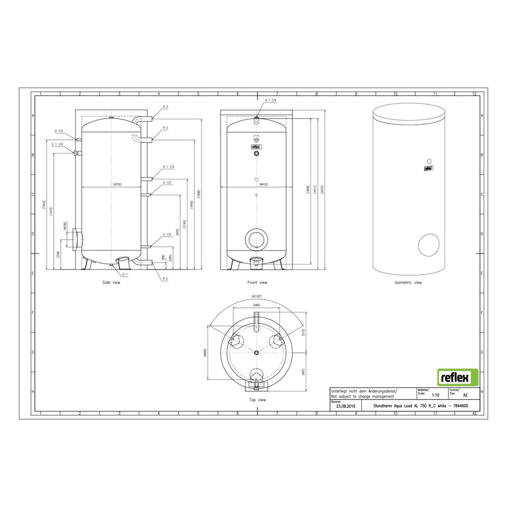 Reflex Storatherm Aqua Load Ladespeicher AL 750/R_C, Nennvolumen 757l, 100mm Dämmung, W... REFLEX-7844600 4036705137099 (Abb. 3)