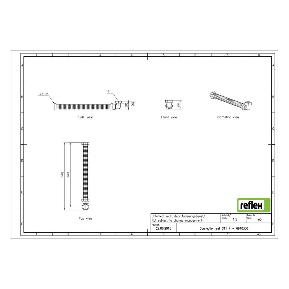 Reflex Anschlussset G 1 1/4" für Variomat Steuereinheit VS 2-2 d. 480-740mm... REFLEX-6940300 4036705056703 (Abb. 4)