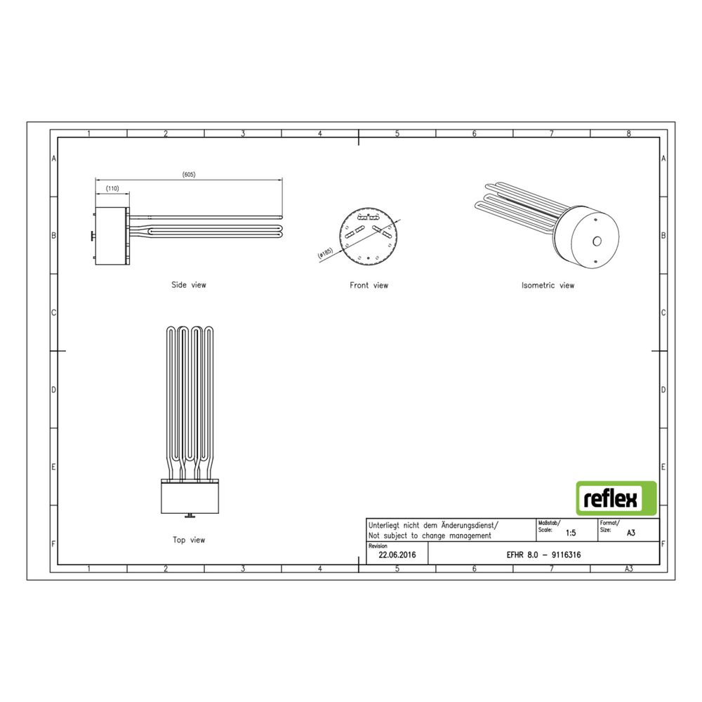Reflex Flanschheizkörper Storatherm EFHR 8,0... REFLEX-9116316 4036705070471 (Abb. 2)