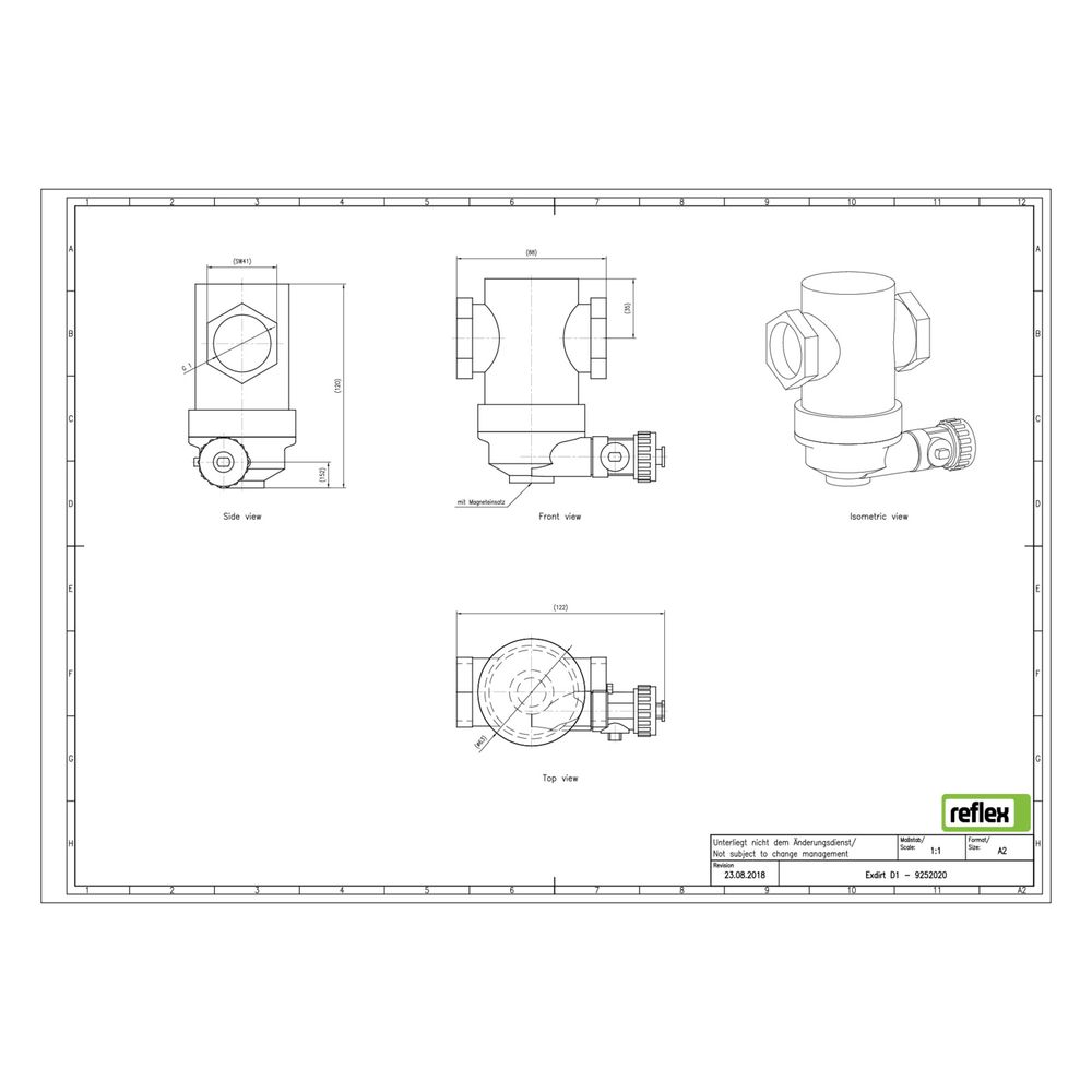 Reflex Exdirt Schmutzabscheider D G 1", mit Gewinde, 10 bar... REFLEX-9252020 4036705088414 (Abb. 2)
