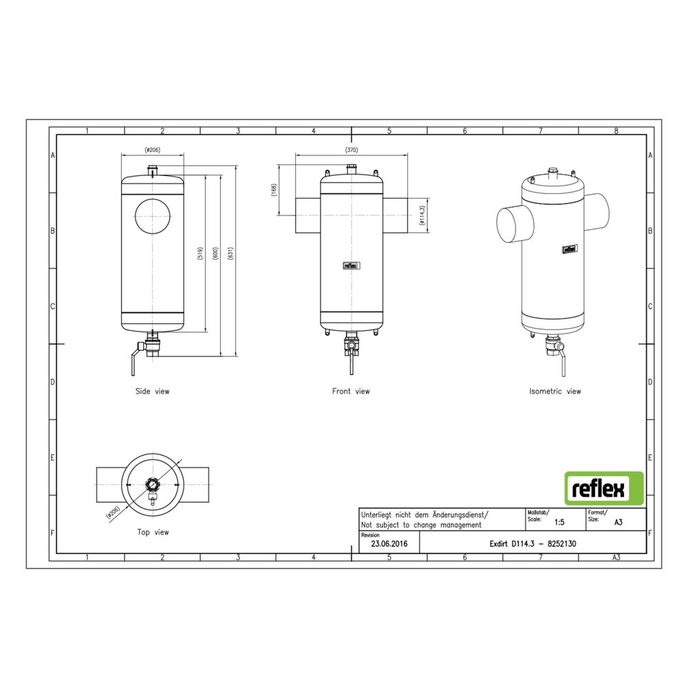 Reflex Exdirt Schmutzabscheider D 114,3mm, mit Schweißstutzen, 10 bar... REFLEX-8252130 4036705118609 (Abb. 2)