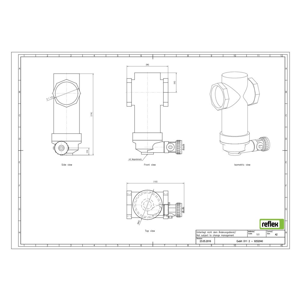 Reflex Exdirt Schmutzabscheider D G 1 1/2", mit Gewinde, 10 bar... REFLEX-9252040 4036705088438 (Abb. 2)