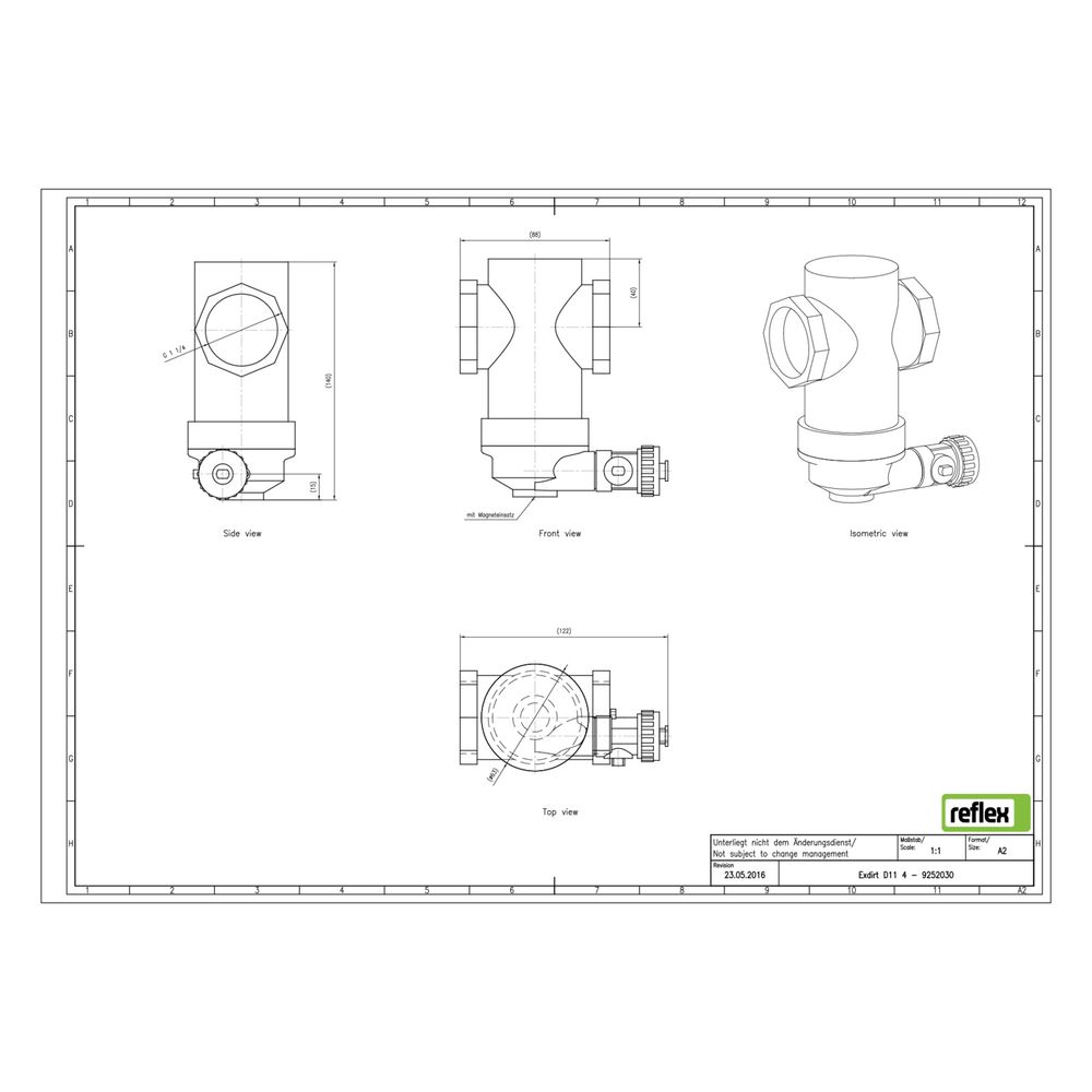 Reflex Exdirt Schmutzabscheider D G 1 1/4", mit Gewinde, 10 bar... REFLEX-9252030 4036705088421 (Abb. 2)