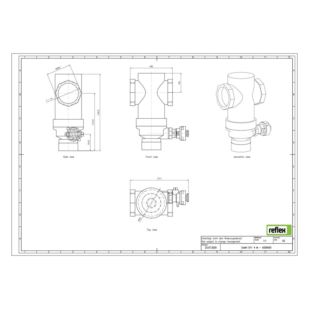 Reflex Exdirt Schmutzabscheider D G 1 1/4" M, mit Gewinde und Magnet, 10 bar... REFLEX-9256630 4036705198915 (Abb. 3)
