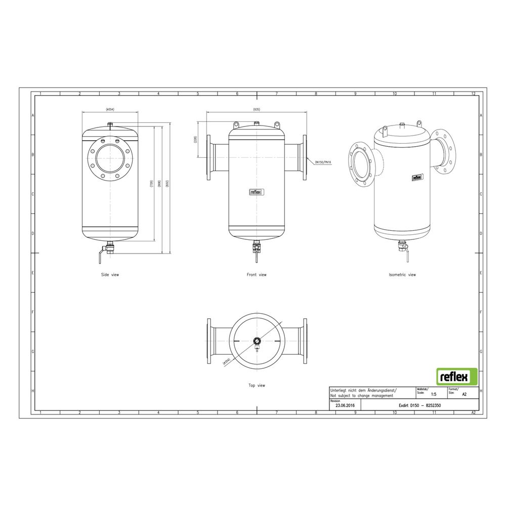 Reflex Exdirt Schmutzabscheider D DN 150, mit Flansch, 8-Loch, 10 bar... REFLEX-8252350 4036705118807 (Abb. 2)