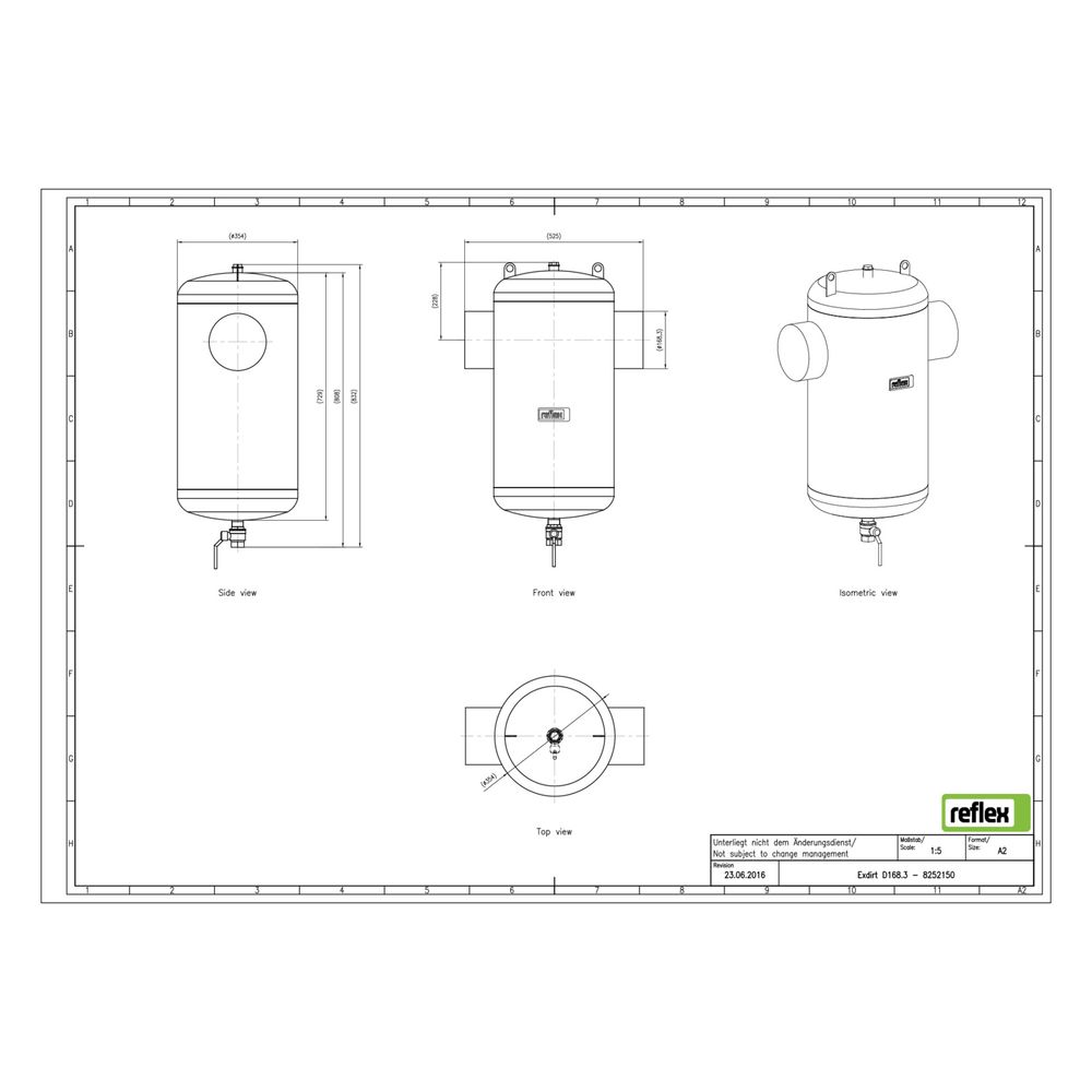 Reflex Exdirt Schmutzabscheider D 168,3mm, mit Schweißstutzen, 10 bar... REFLEX-8252150 4036705118623 (Abb. 2)