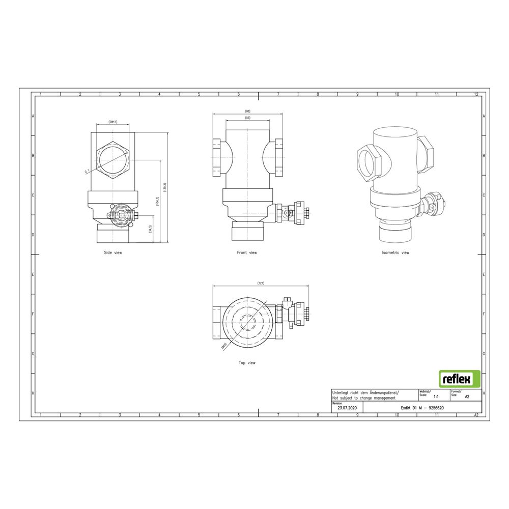 Reflex Exdirt Schmutzabscheider D G 1" M, mit Gewinde und Magnet, 10 bar... REFLEX-9256620 4036705198908 (Abb. 3)