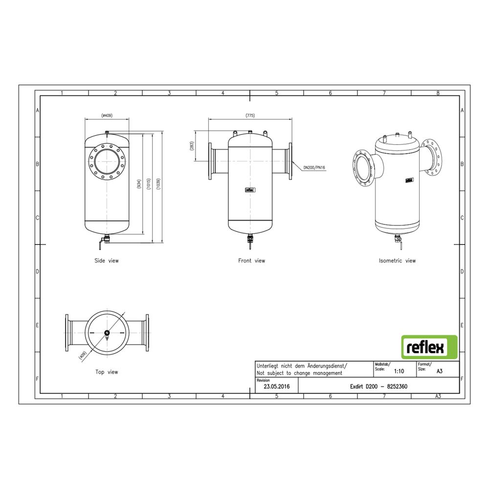 Reflex Exdirt Schmutzabscheider D DN 200, mit Flansch, 12-Loch, 10 bar... REFLEX-8252360 4036705118814 (Abb. 2)