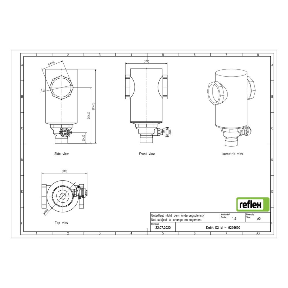 Reflex Exdirt Schmutzabscheider D G 2" M, mit Gewinde und Magnet, 10 bar... REFLEX-9256650 4036705198939 (Abb. 3)