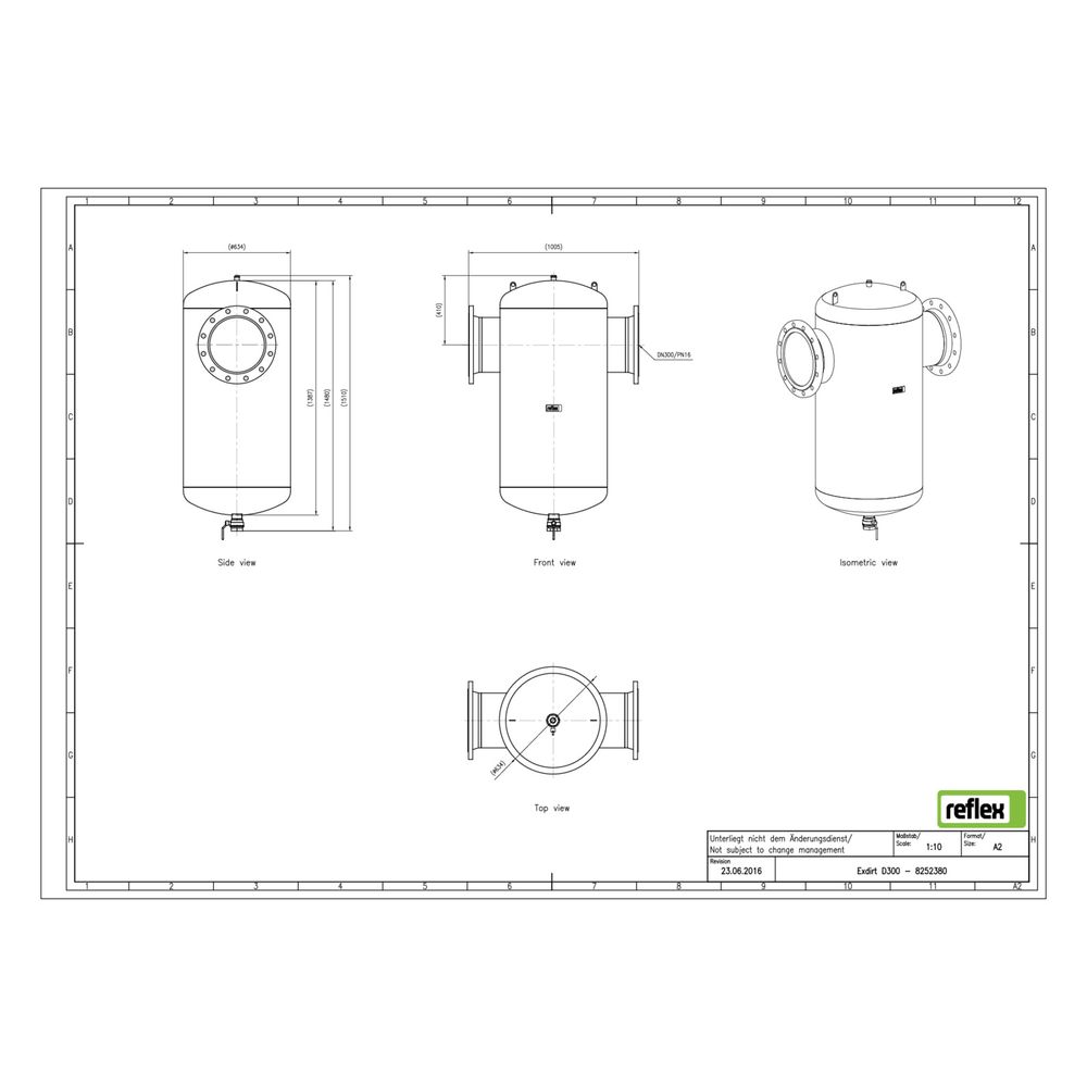 Reflex Exdirt Schmutzabscheider D DN 300, mit Flansch, 12-Loch, 10 bar... REFLEX-8252380 4036705118838 (Abb. 2)