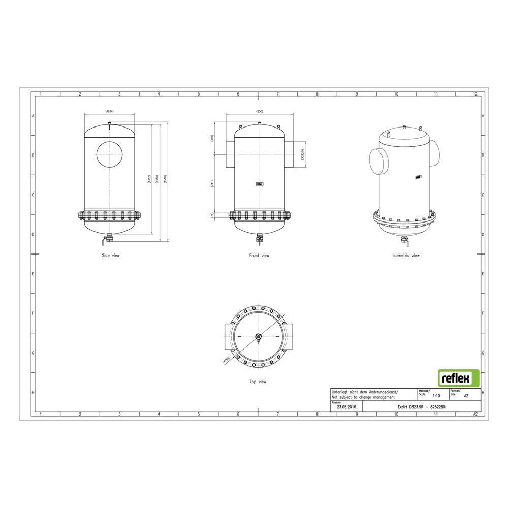 Reflex Exdirt Schmutzabscheider D 323,9mm R, mit Wartungsflansch und Schweißstutzen, 10... REFLEX-8252280 4036705118746 (Abb. 2)