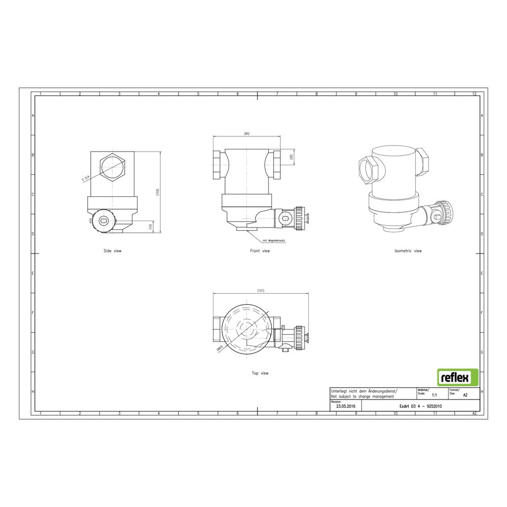 Reflex Exdirt Schmutzabscheider D G 3/4", mit Gewinde, 10 bar... REFLEX-9252010 4036705088407 (Abb. 2)