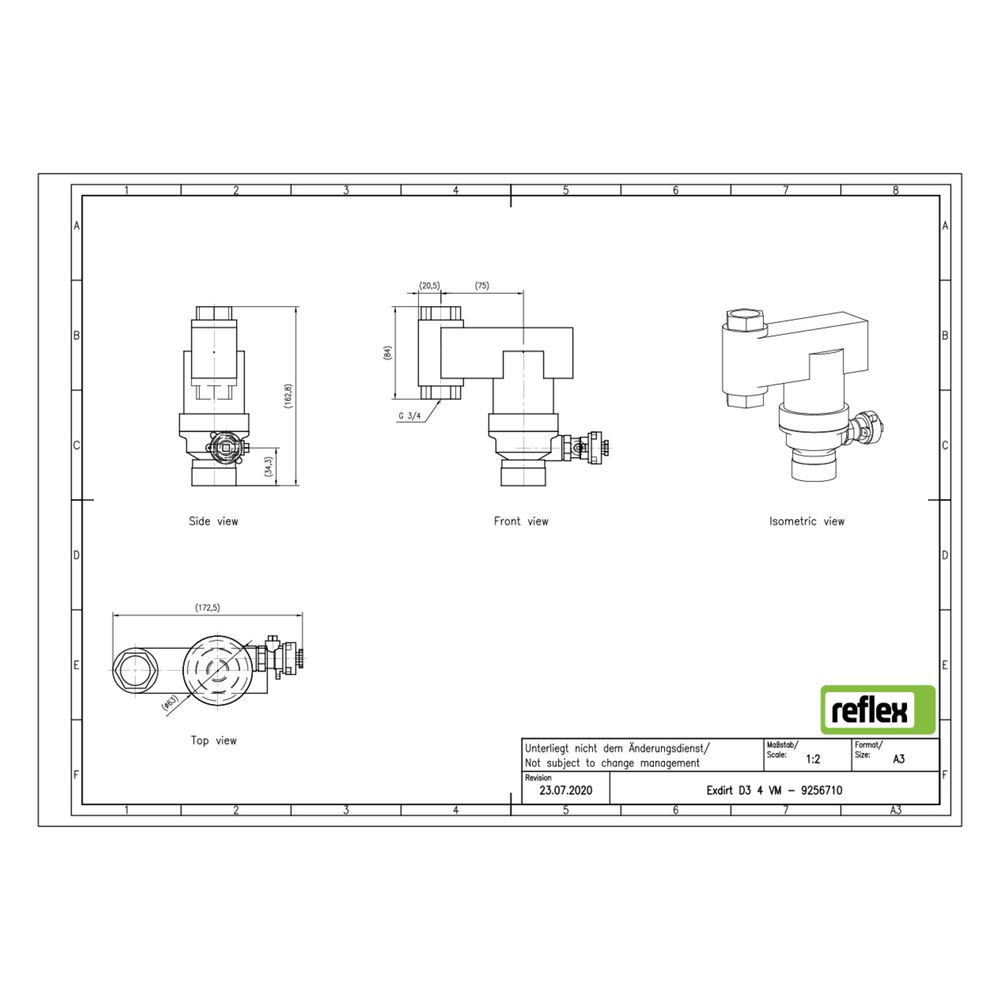 Reflex Exdirt Schmutzabscheider D 3/4 VM, G 3/4", mit Magnet, 10 bar... REFLEX-9256710 4036705198953 (Abb. 3)
