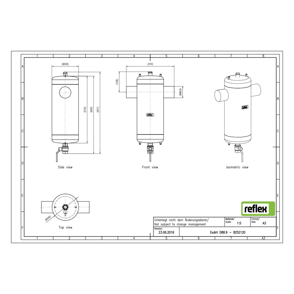 Reflex Exdirt Schmutzabscheider D 88,9mm, mit Schweißstutzen, 10 bar... REFLEX-8252120 4036705118593 (Abb. 2)