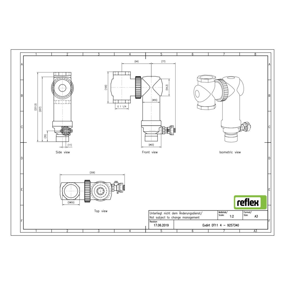 Reflex Exdirt Twist Schmutzabscheider DT G 1 1/4" M, mit Gewinde und Magnet, 10 bar... REFLEX-9257340 4036705172755 (Abb. 2)