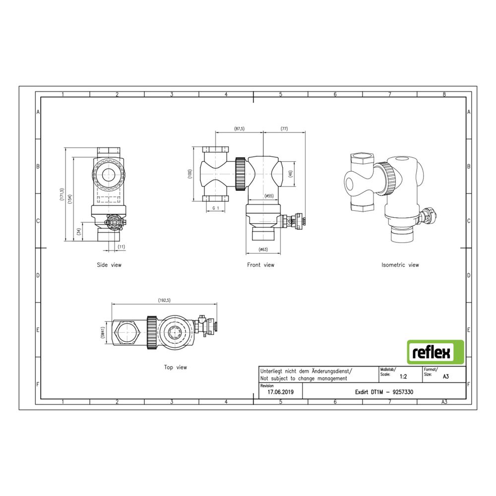 Reflex Exdirt Twist Schmutzabscheider DT 1 M, G 1", mit Magnet, 10 bar... REFLEX-9257330 4036705172748 (Abb. 2)