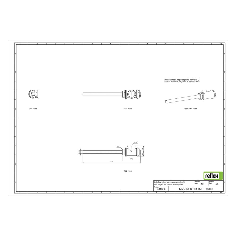 Reflex Exferro Dauermagnet, für Exdirt D und Extwin TW, DN 50 bis DN 65... REFLEX-9258340 4036705167775 (Abb. 2)