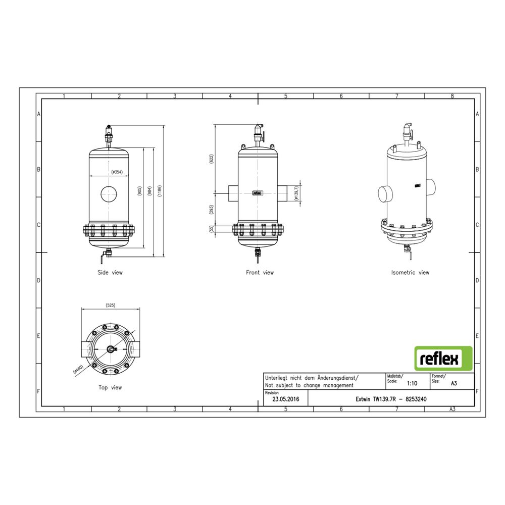 Reflex Extwin Schmutzabscheider, Luft-Mikroblasenabscheider TW 139,7mm R, mit Wartungsf... REFLEX-8253240 4036705119064 (Abb. 2)