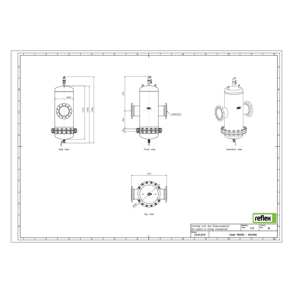 Reflex Extwin Schmutzabscheider, Luft-Mikroblasenabscheider TW DN 200 R, mit Wartungsfl... REFLEX-8253460 4036705119279 (Abb. 2)