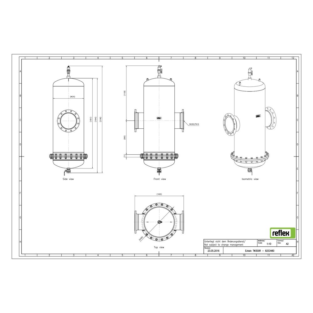 Reflex Extwin Schmutzabscheider, Luft-Mikroblasenabscheider TW DN 300 R, mit Wartungsfl... REFLEX-8253480 4036705119293 (Abb. 2)