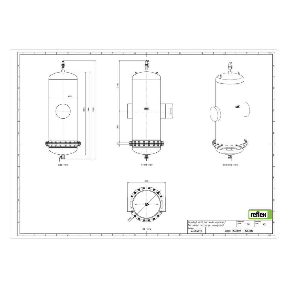 Reflex Extwin Schmutzabscheider, Luft-Mikroblasenabscheider TW 323,9mm R, mit Wartungsf... REFLEX-8253280 4036705119101 (Abb. 2)