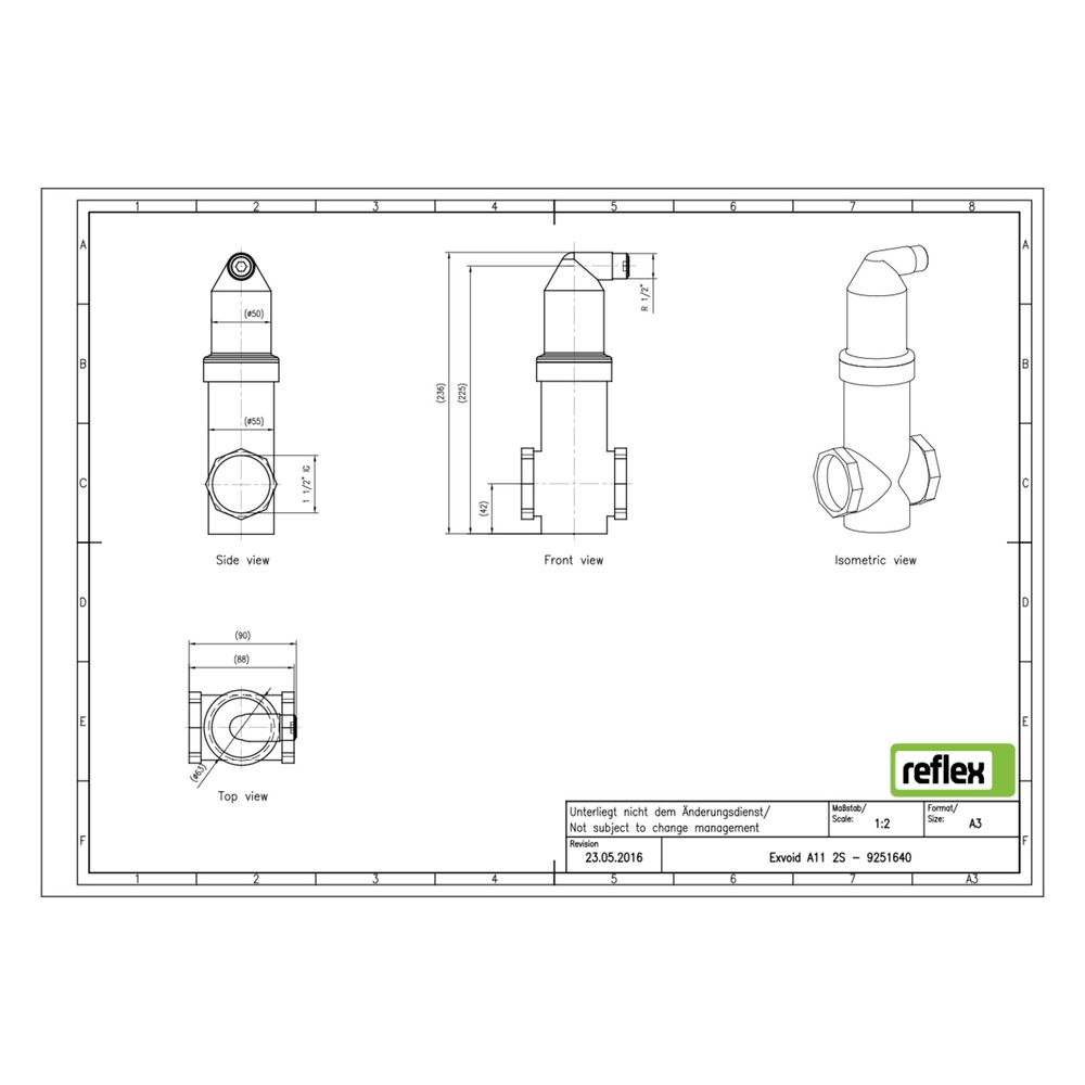 Reflex Exvoid Luft-Mikroblasenabscheider Solar A G 1 1/2", mit Gewinde, 10 bar... REFLEX-9251640 4036705088353 (Abb. 2)