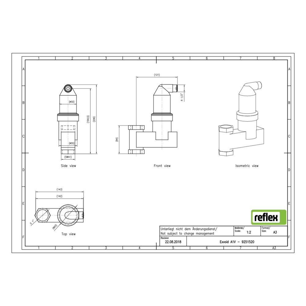 Reflex Exvoid Mikroblasenabscheider A 1 V, G 1", 10 bar... REFLEX-9251520 4036705088308 (Abb. 2)