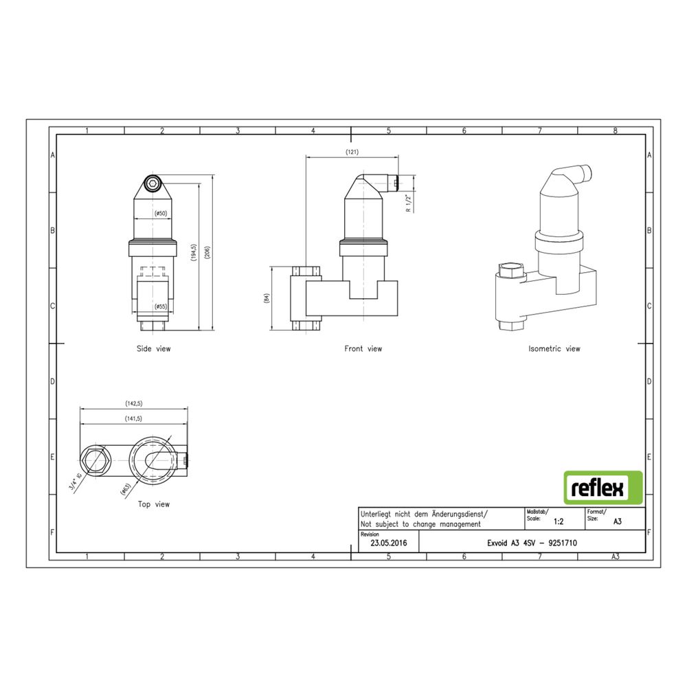 Reflex Exvoid Twist Luft-Mikroblasenabscheider Solar AT G 3/4", mit Gewinde, 10 bar... REFLEX-9251710 4036705088377 (Abb. 2)
