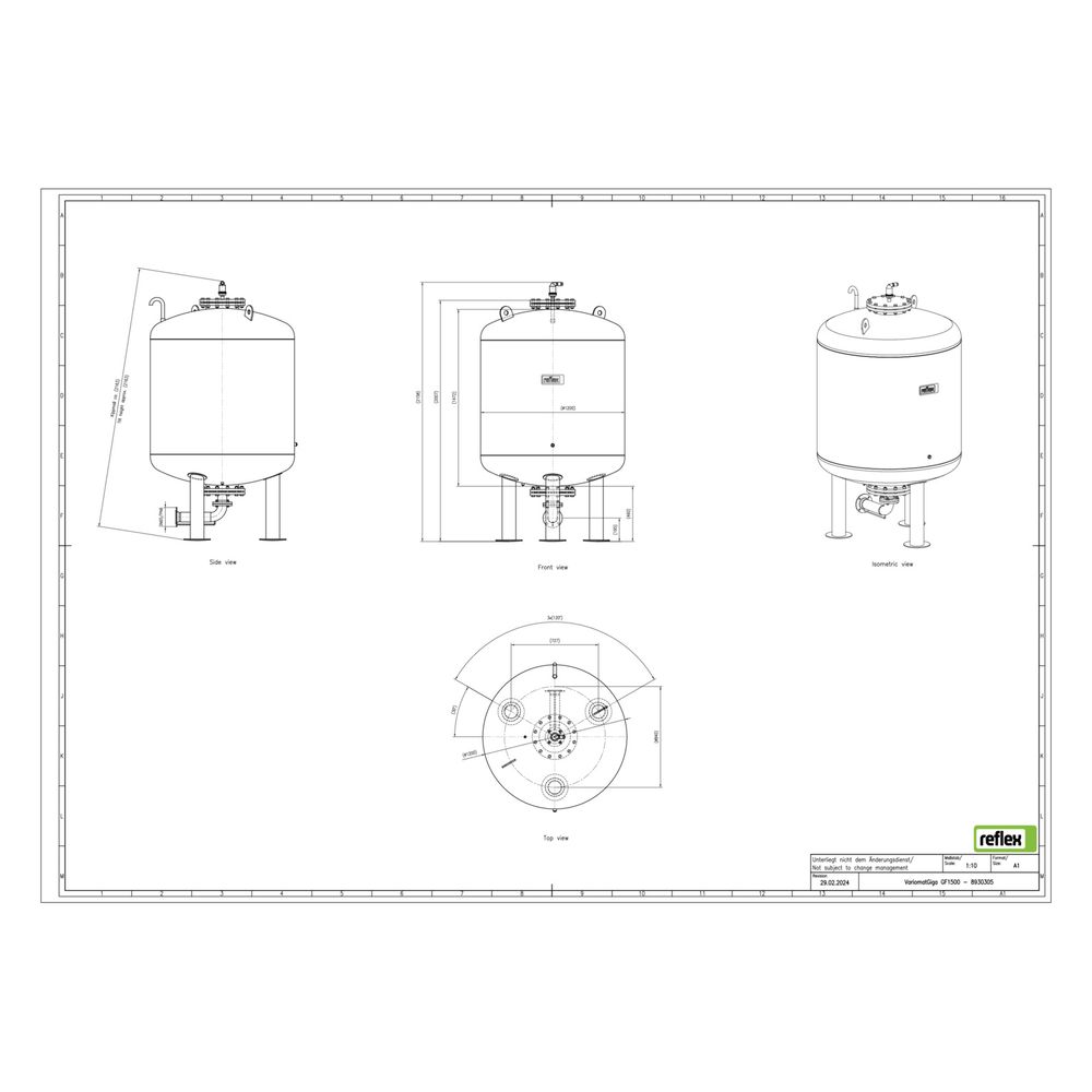 Reflex Variomat Giga GF 1500 Ausdehnungsgefäß MAG, Nennvolumen 1500l, Vollmembran, Grau... REFLEX-8930305 4036705115110 (Abb. 3)