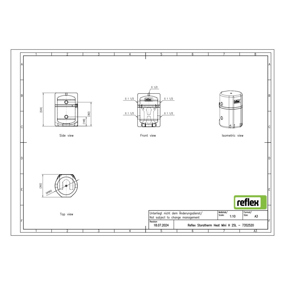 Reflex Storatherm Heat Mini Pufferspeicher H 25, Nenninhalt 25l, 35mm EPP Dämmung, 4 ba... REFLEX-7352520 4036705566721 (Abb. 3)