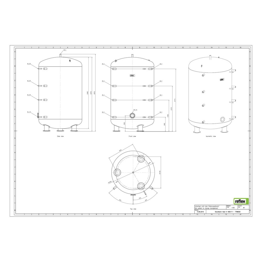 Reflex Storatherm Heat Pufferspeicher H 4000/R, Nenninhalt 3939l, 6 bar, ohne Dämmung... REFLEX-7788500 4036705098444 (Abb. 2)