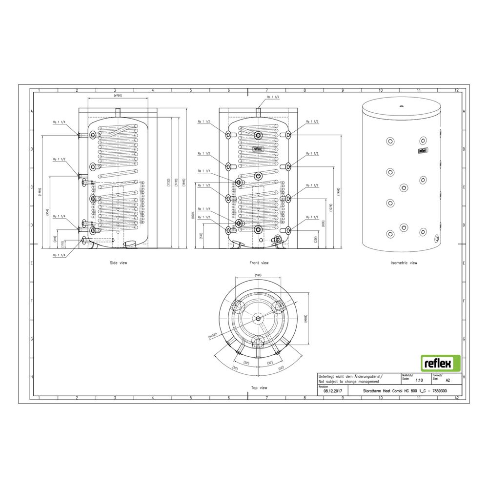 Reflex Storatherm Heat Combi Kombispeicher HC 800/1_C, Nenninhalt 715l, 100mm Dämmung... REFLEX-7859300 4036705137907 (Abb. 3)
