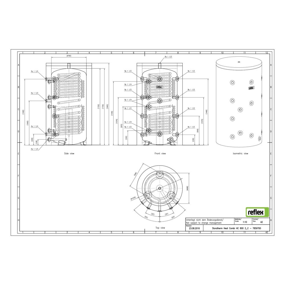 Reflex Storatherm Heat Combi Kombispeicher HC 800/2_C, Nenninhalt 715l, 100mm Dämmung... REFLEX-7859700 4036705137945 (Abb. 3)