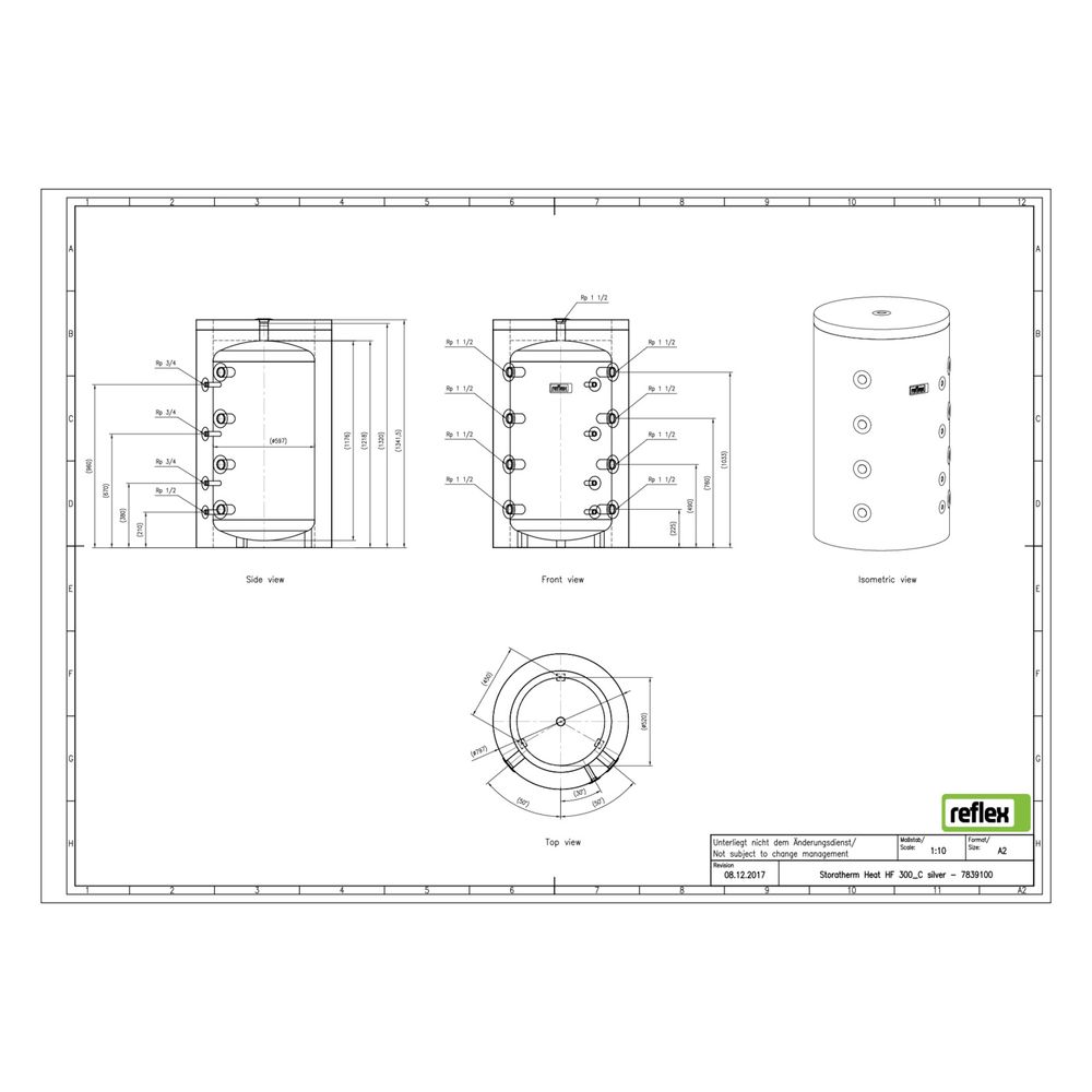 Reflex Storatherm Heat Pufferspeicher HF 300_C, Nenninhalt 302l, mit Folienmantel, 100m... REFLEX-7839100 4036705146473 (Abb. 2)